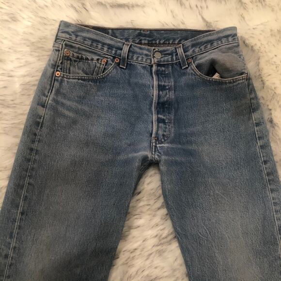 Vintage Mens Blue Levi’s 501xx 501 33x36 Straight Leg Classic Fit Jeans - Picture 2 of 15